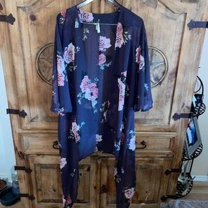 Women’s Large floral sheer tunic coverup